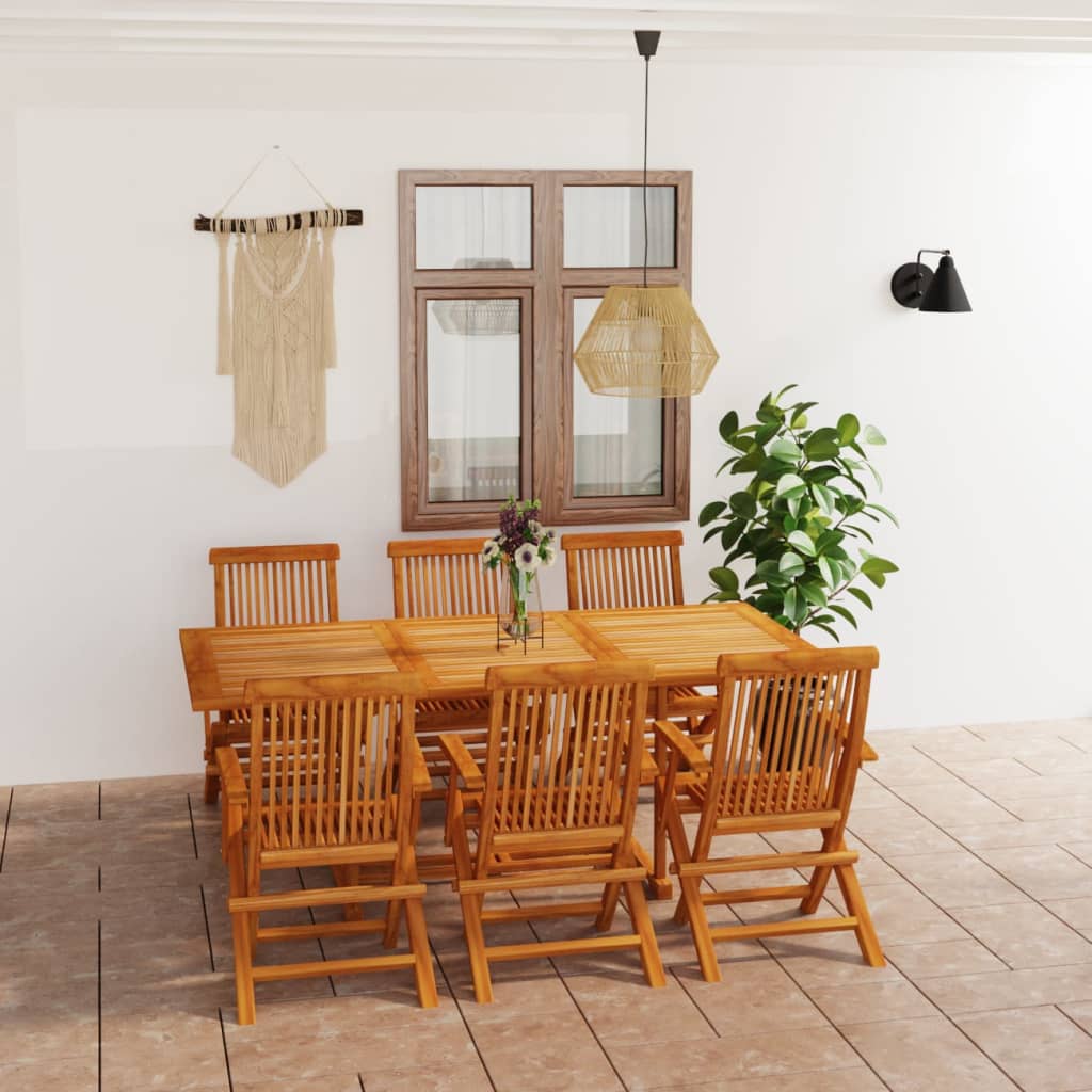 7-Delige Tuinset Massief Teakhout