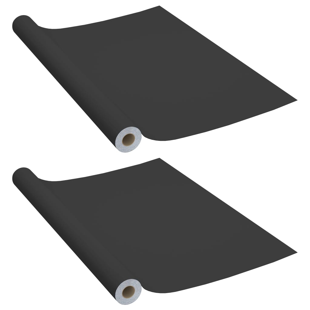 Meubelfolies Zelfklevend 2 St 500X90 Cm Pvc Zwart