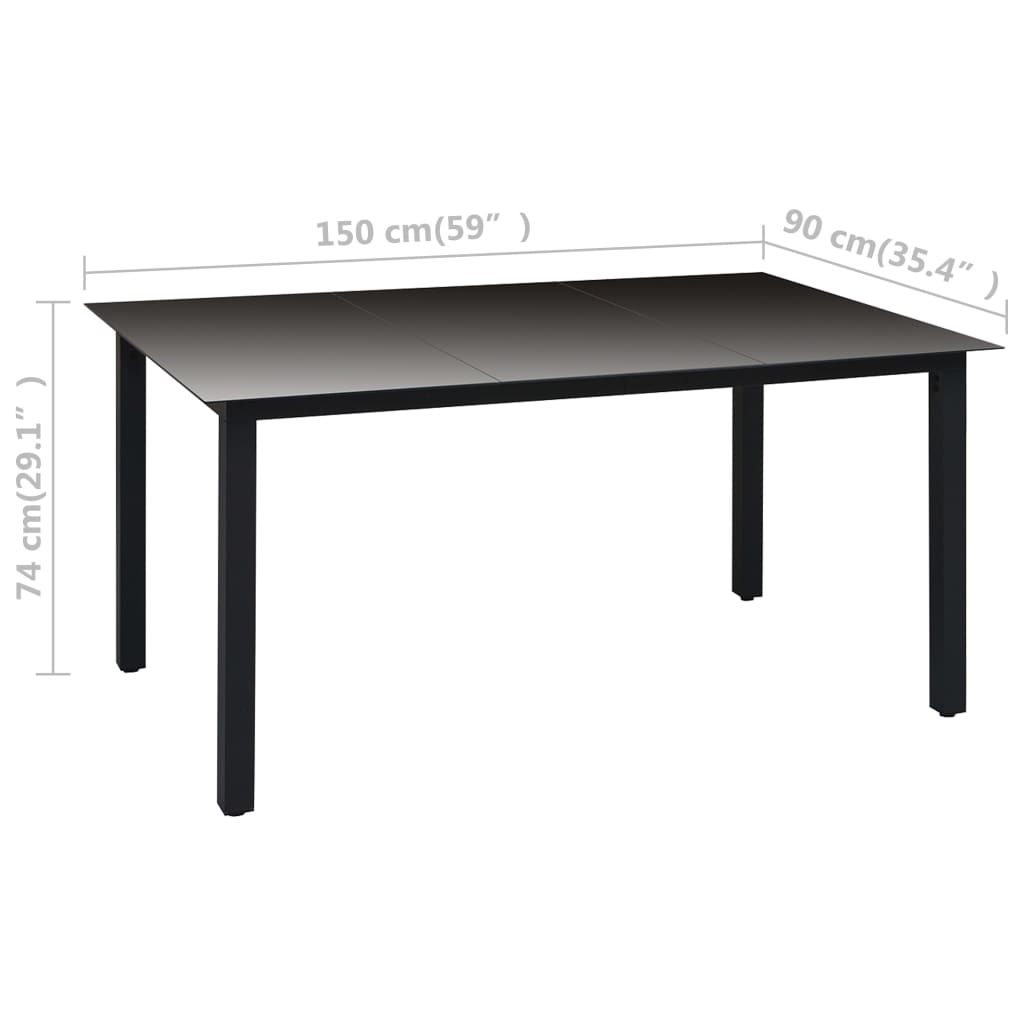7-Delige Tuinset Zwart