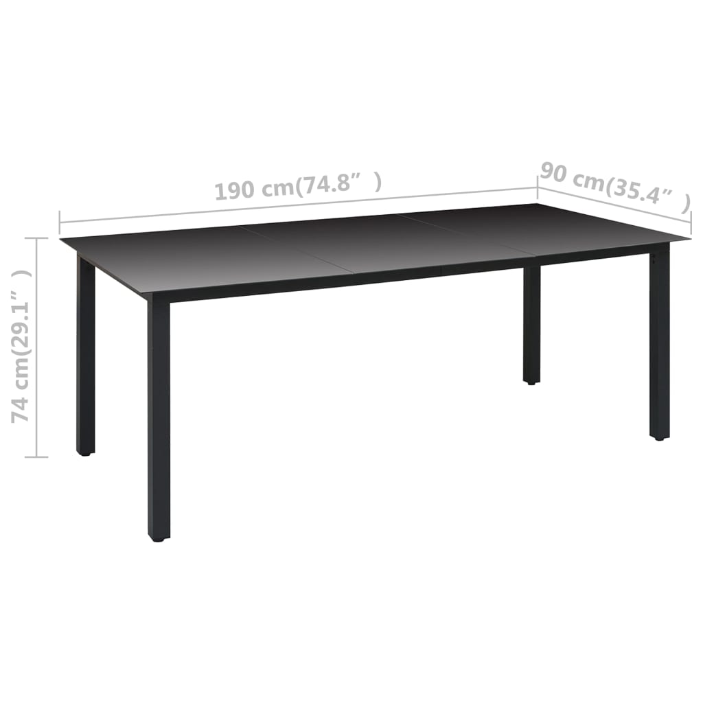 7-Delige Tuinset Zwart