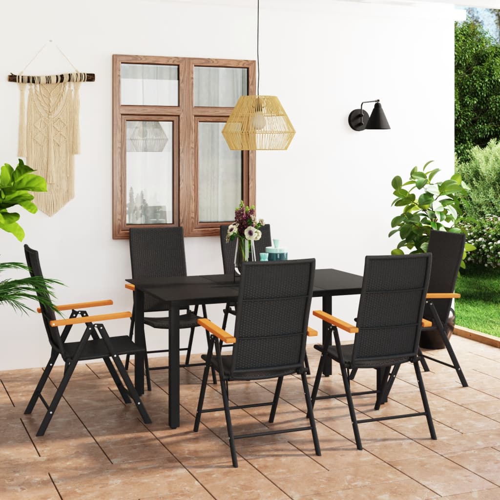 7-Delige Tuinset Zwart En Bruin