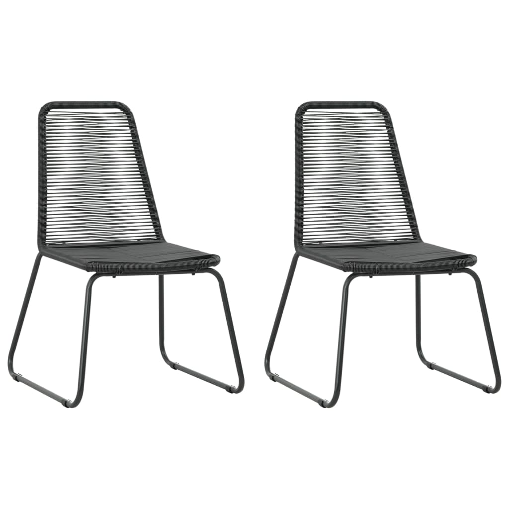 3-Delige Tuinset Pvc-Rattan Zwart