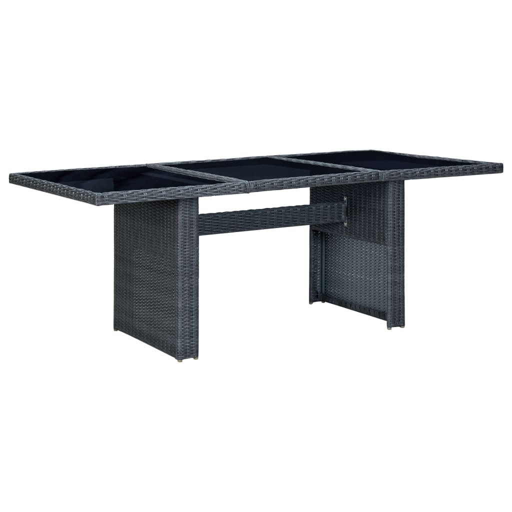 9-Delige Tuinset Met Kussens Poly Rattan Donkergrijs
