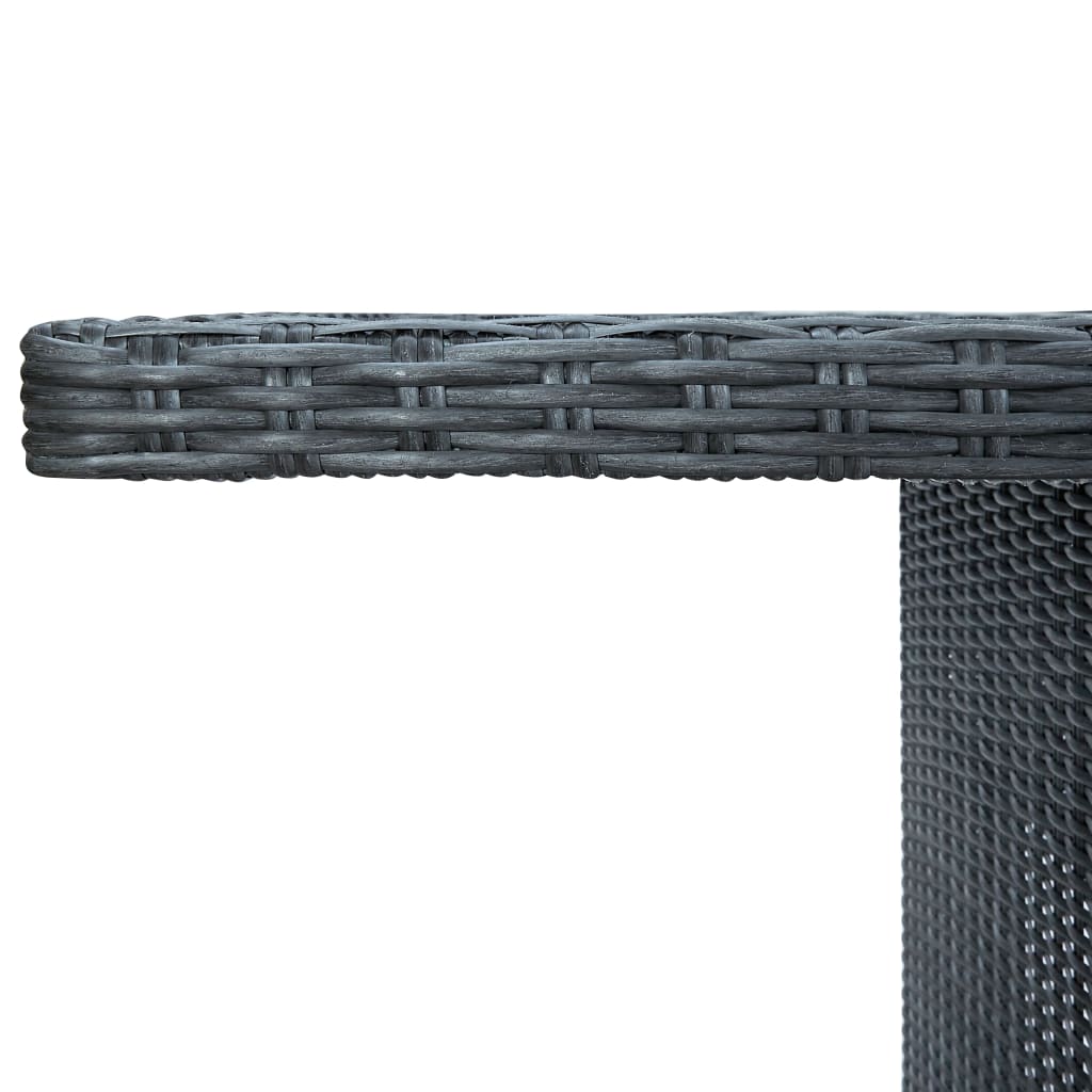 7-Delige Tuinset Met Kussens Poly Rattan Donkergrijs