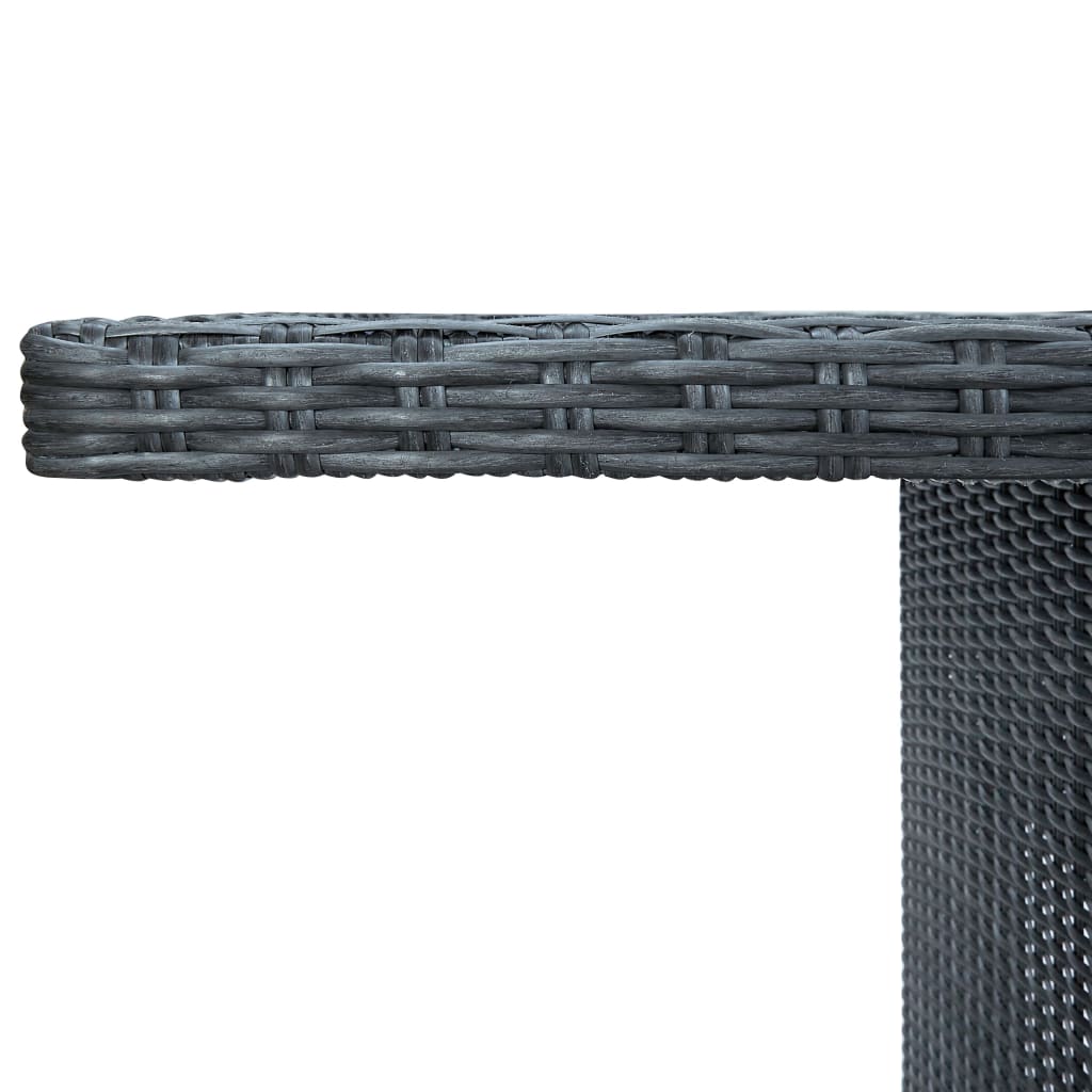 9-Delige Tuinset Met Kussens Poly Rattan Donkergrijs
