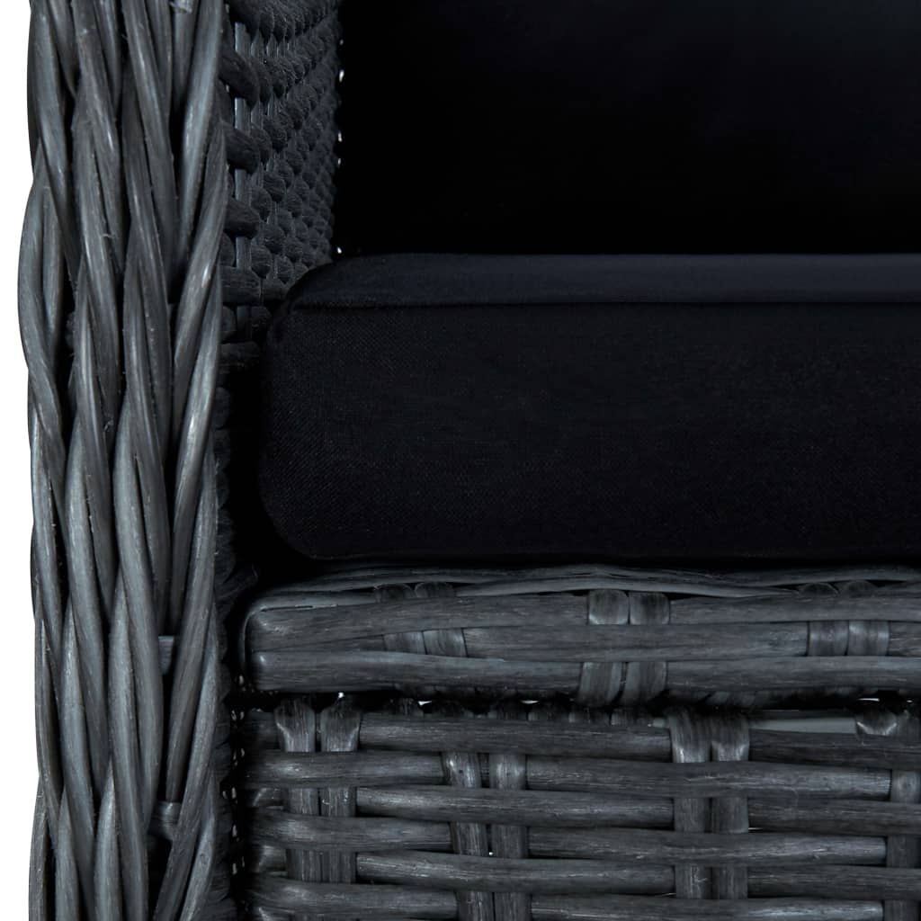 9-Delige Tuinset Met Kussens Poly Rattan Donkergrijs