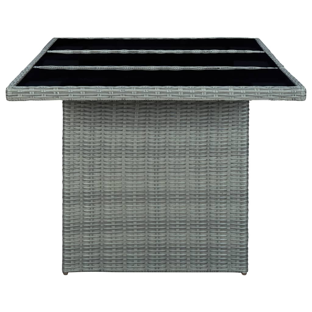 7-Delige Tuinset Met Kussens Poly Rattan Lichtgrijs