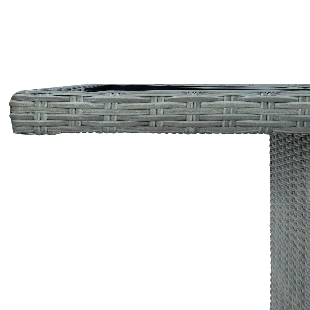 7-Delige Tuinset Met Kussens Poly Rattan Lichtgrijs