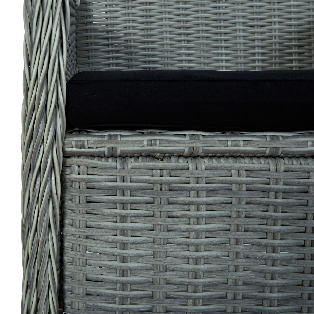 7-Delige Tuinset Met Kussens Poly Rattan Lichtgrijs