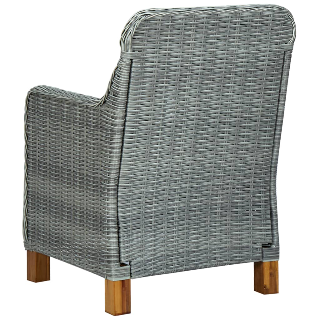 7-Delige Tuinset Met Kussens Poly Rattan Lichtgrijs