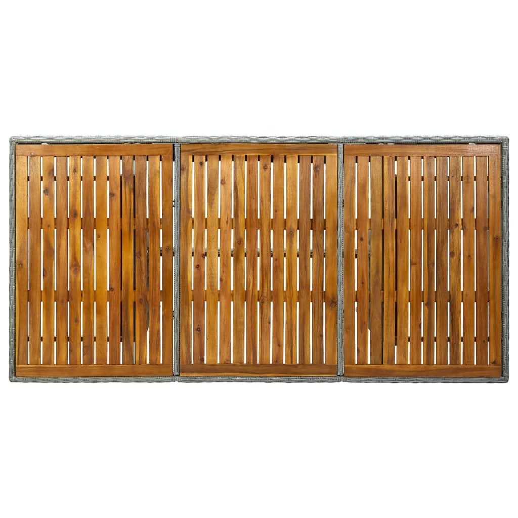 9-Delige Tuinset Met Kussens Poly Rattan Lichtgrijs