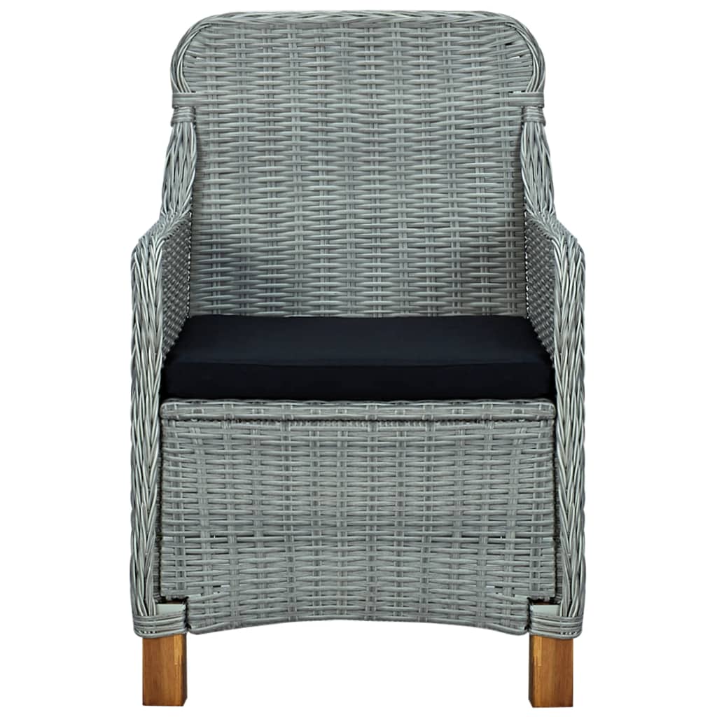 9-Delige Tuinset Met Kussens Poly Rattan Lichtgrijs