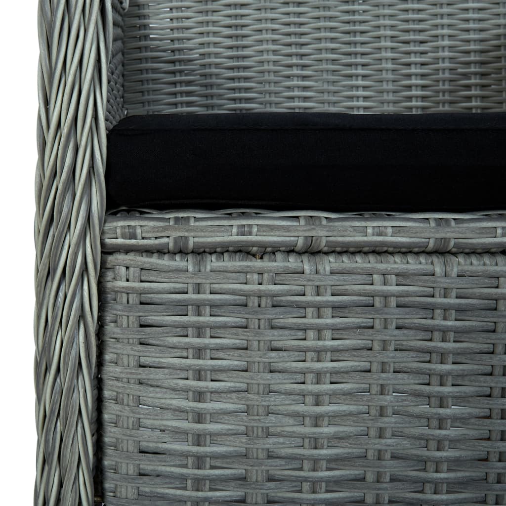 9-Delige Tuinset Met Kussens Poly Rattan Lichtgrijs