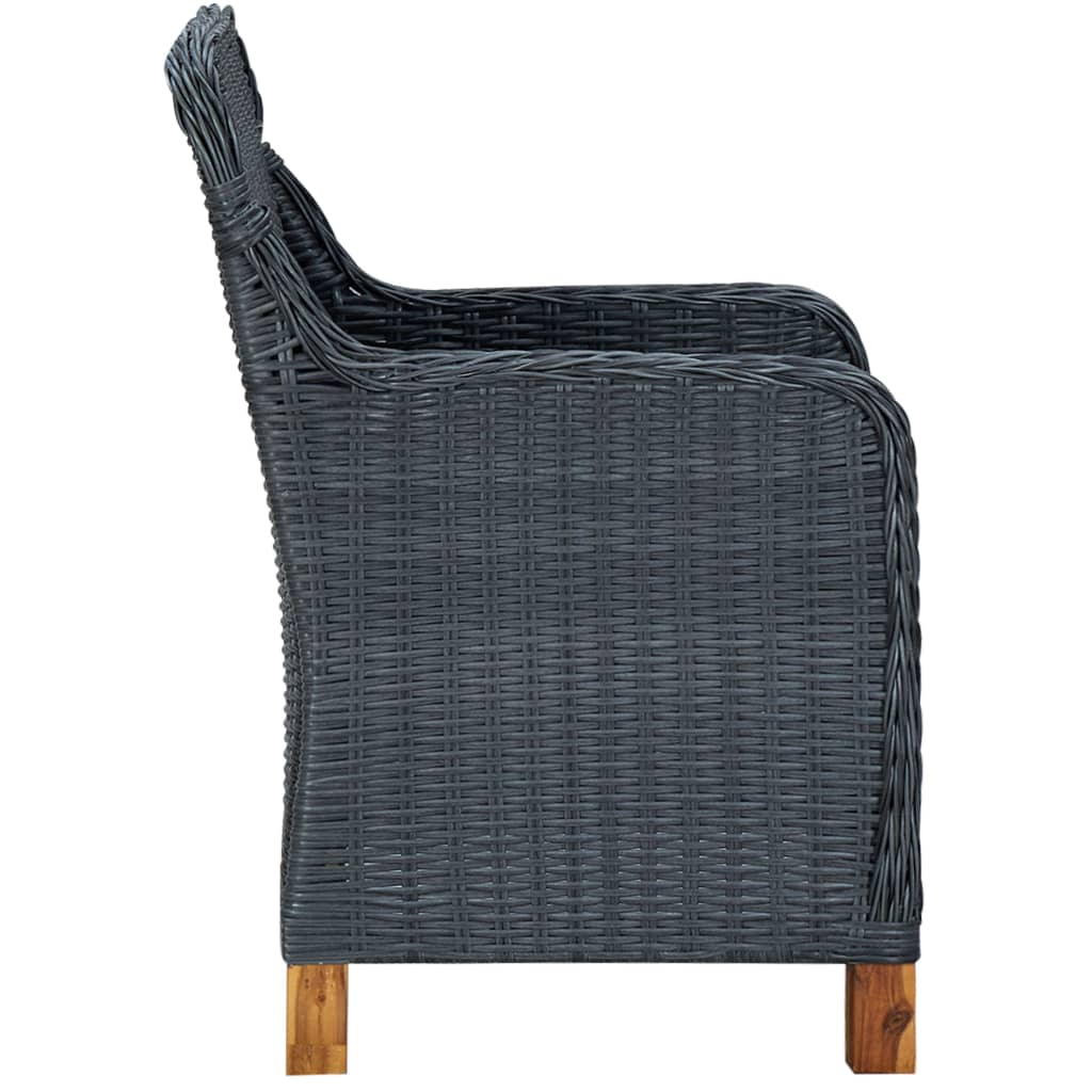 9-Delige Tuinset Met Kussens Poly Rattan Donkergrijs