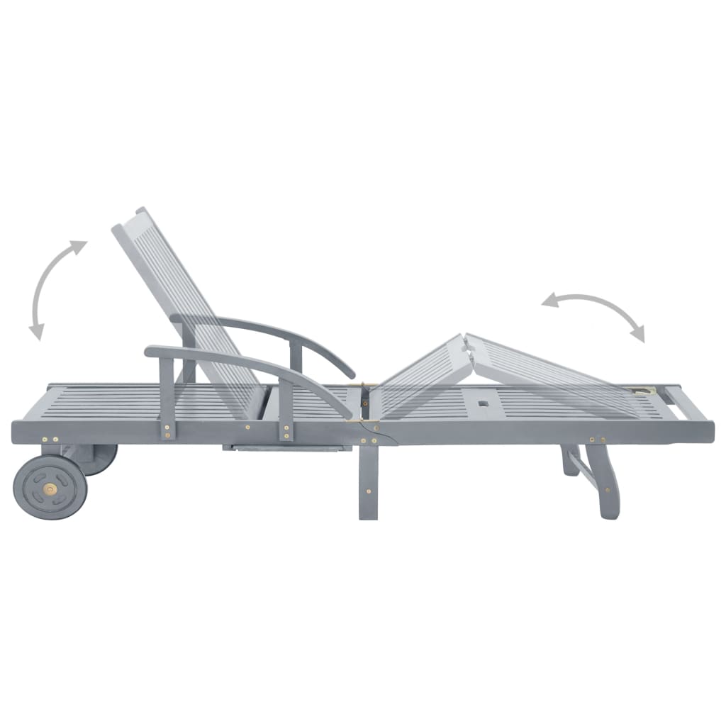 Ligbed Met Kussen Massief Acaciahout