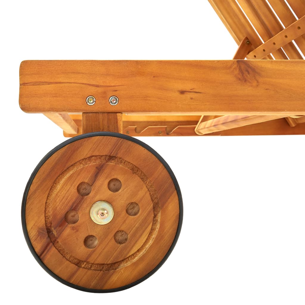 Liege mit Kissen aus massivem Akazienholz