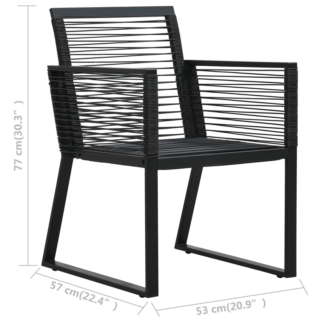 9-Delige Tuinset Pvc-Rattan Zwart