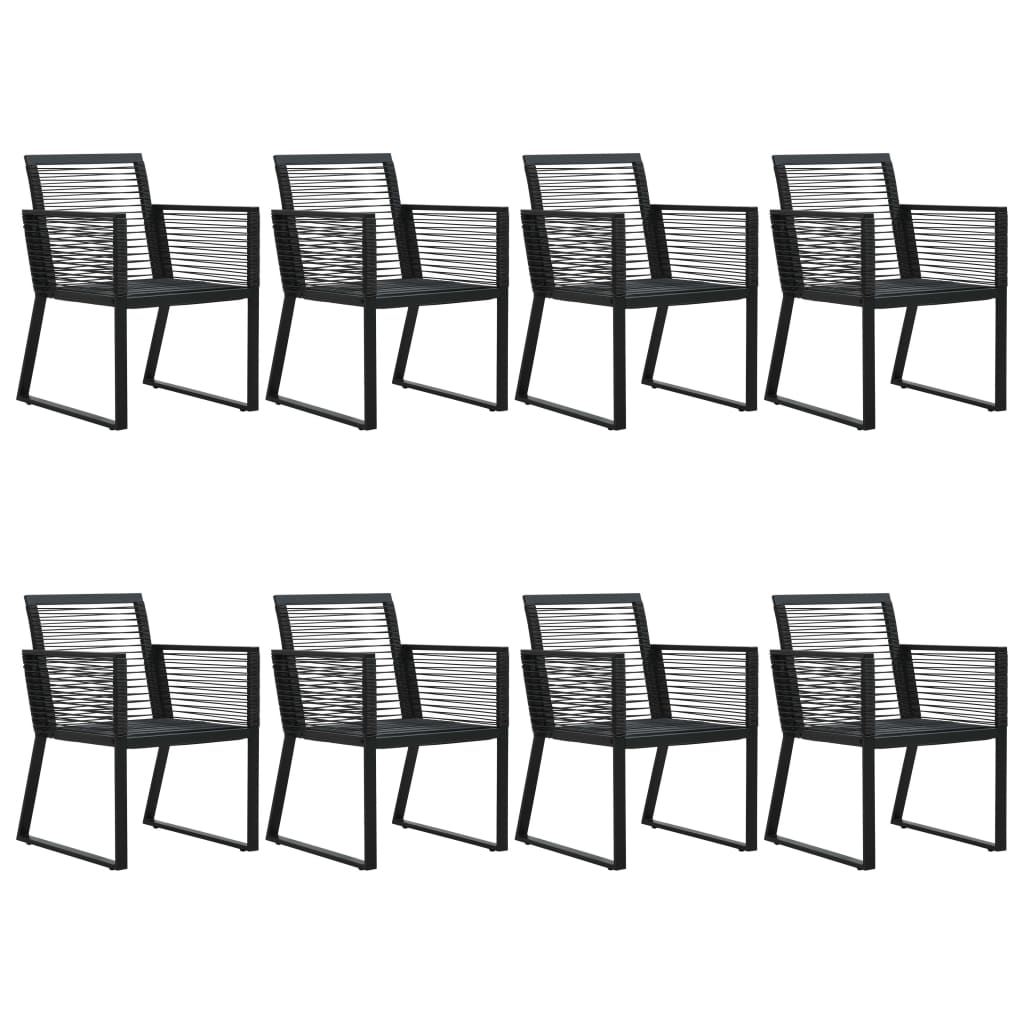 9-Delige Tuinset Pvc-Rattan Zwart
