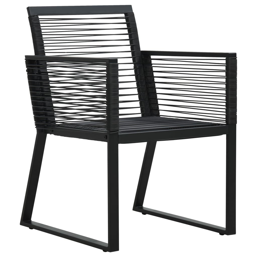 9-Delige Tuinset Pvc-Rattan Zwart