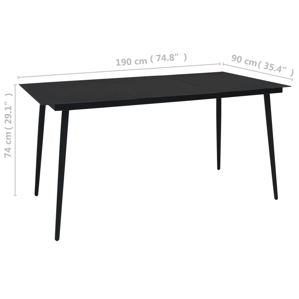 9-Delige Tuinset Pvc-Rattan Zwart