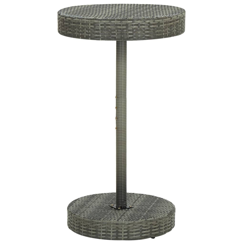 3-teiliges Garten-Bar-Set mit Kissen Poly Rattan Grau