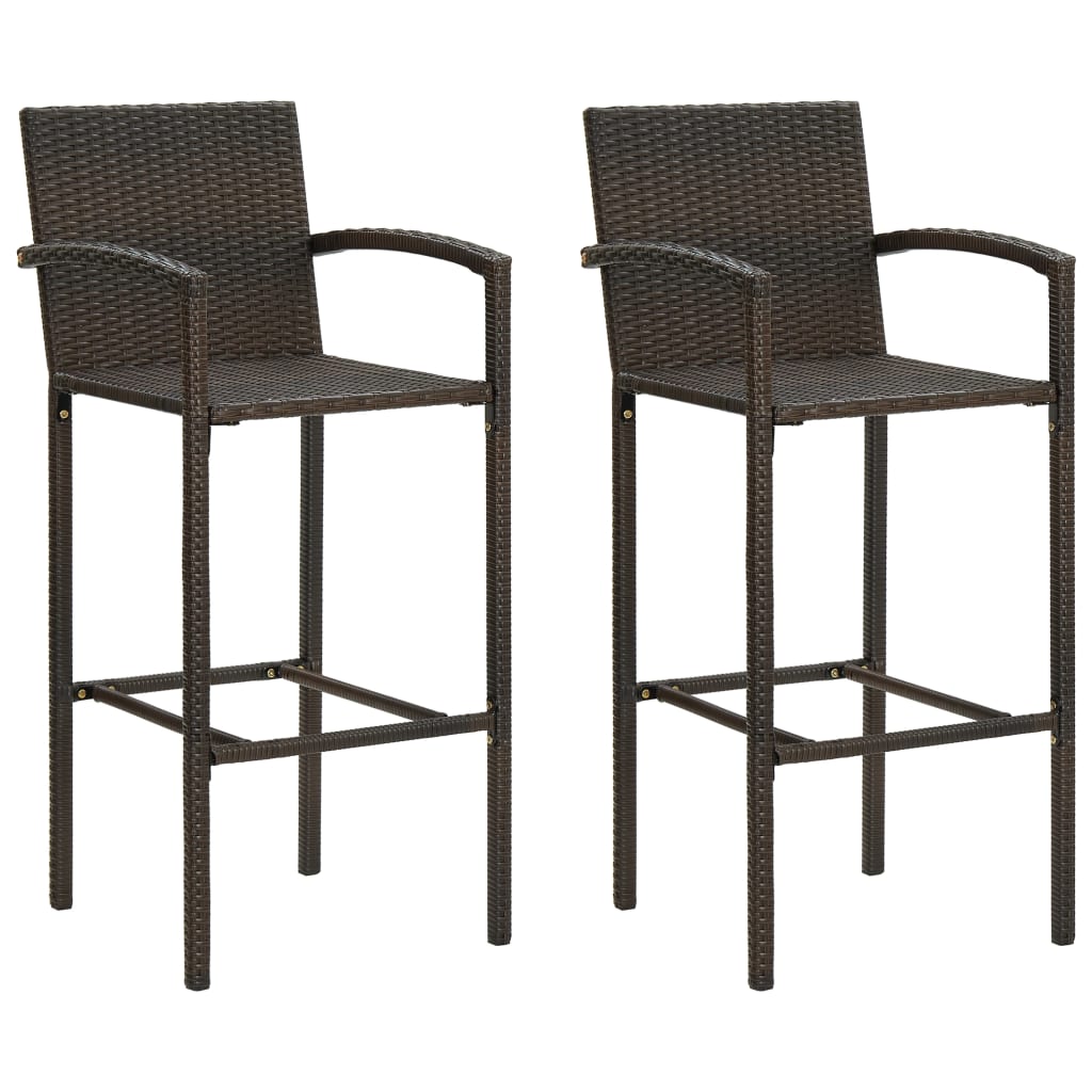 3-teiliges Garten-Bar-Set Poly Rattan Braun