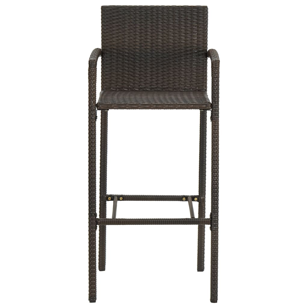3-teiliges Garten-Bar-Set Poly Rattan Braun
