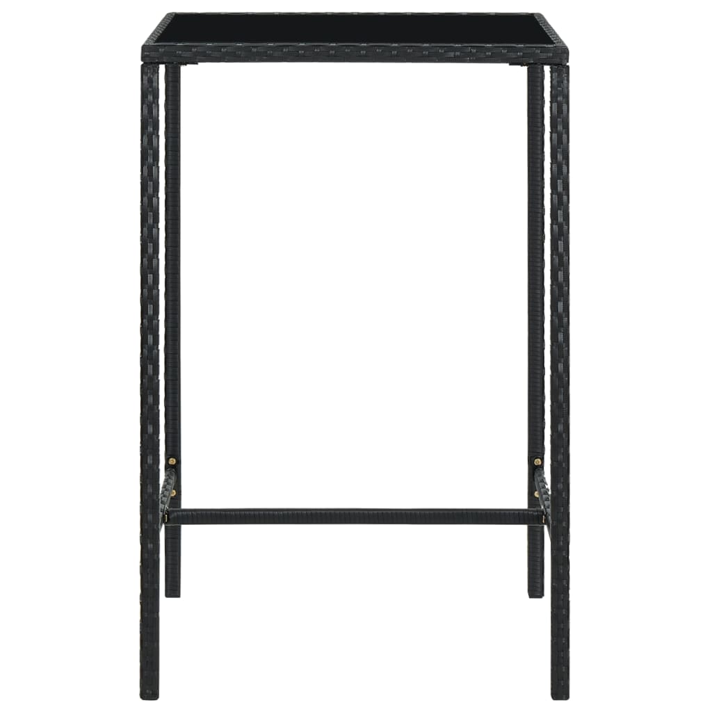 3-teiliges Garten-Bar-Set mit Kissen Poly Rattan Schwarz