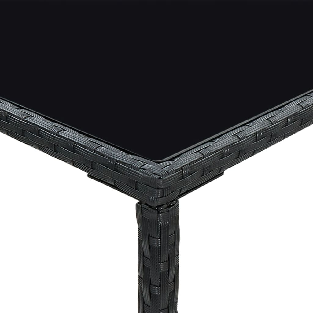 3-teiliges Garten-Bar-Set mit Kissen Poly Rattan Schwarz