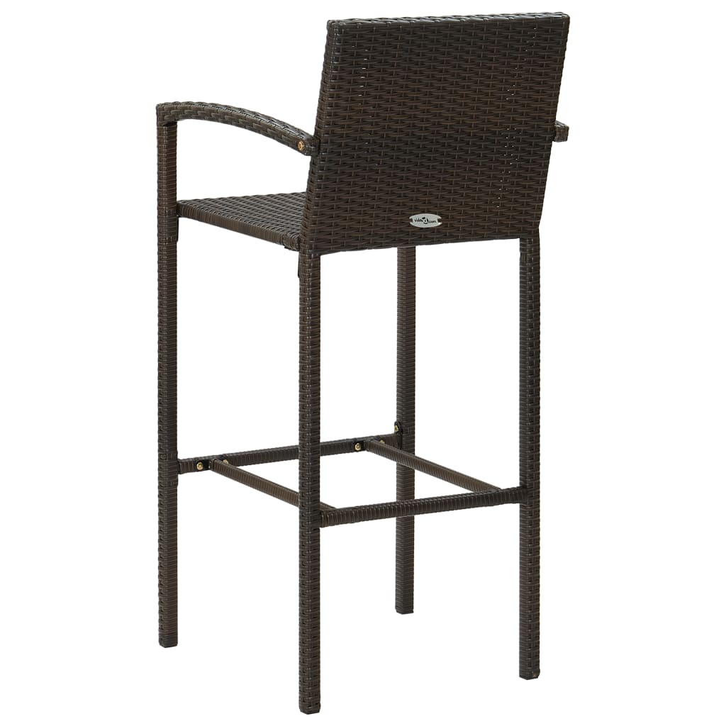 5-teiliges Garten-Bar-Set Poly Rattan Braun