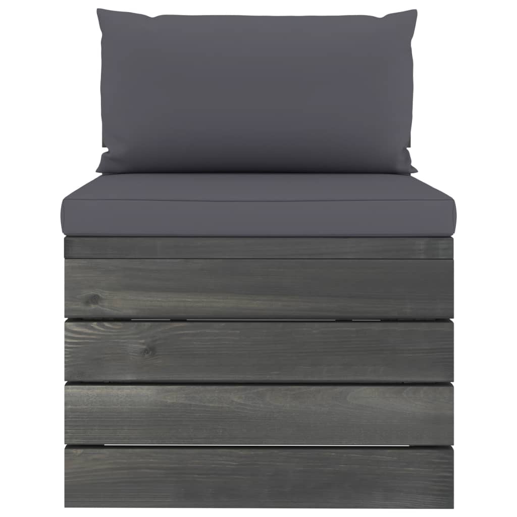 2-teiliges Lounge-Set mit Kissen und Palette aus massivem Kiefernholz