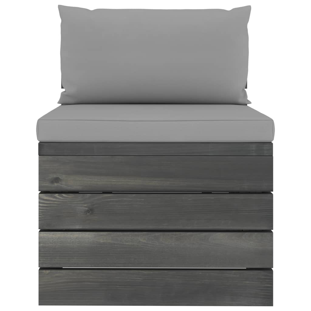 2-Delige Loungeset Met Kussens Pallet Massief Grenenhout