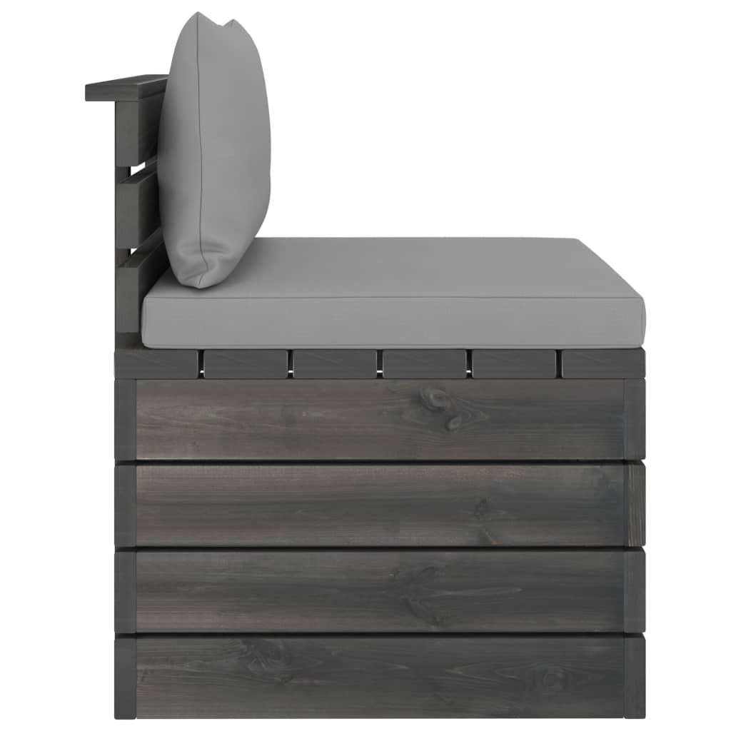 2-Delige Loungeset Met Kussens Pallet Massief Grenenhout