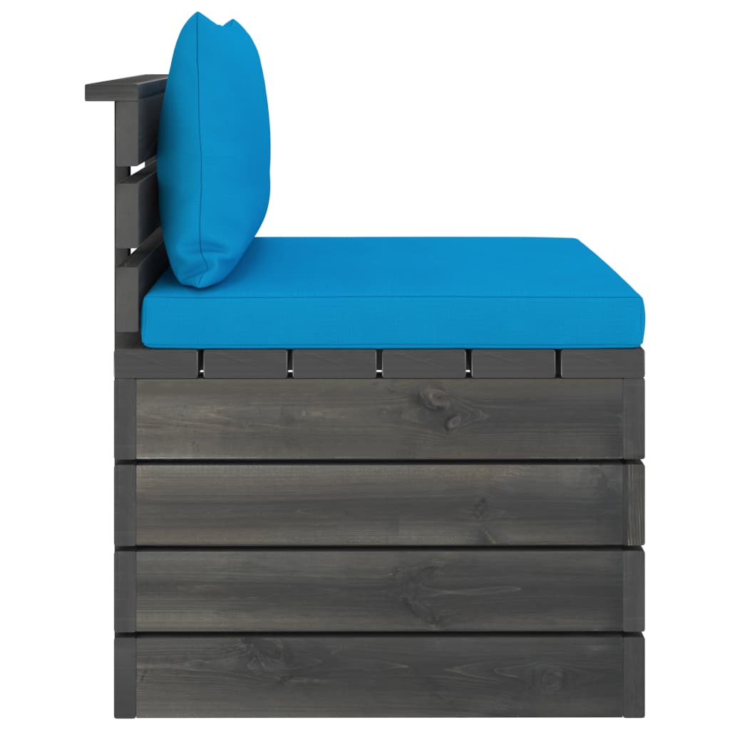 2-Delige Loungeset Met Kussens Pallet Massief Grenenhout