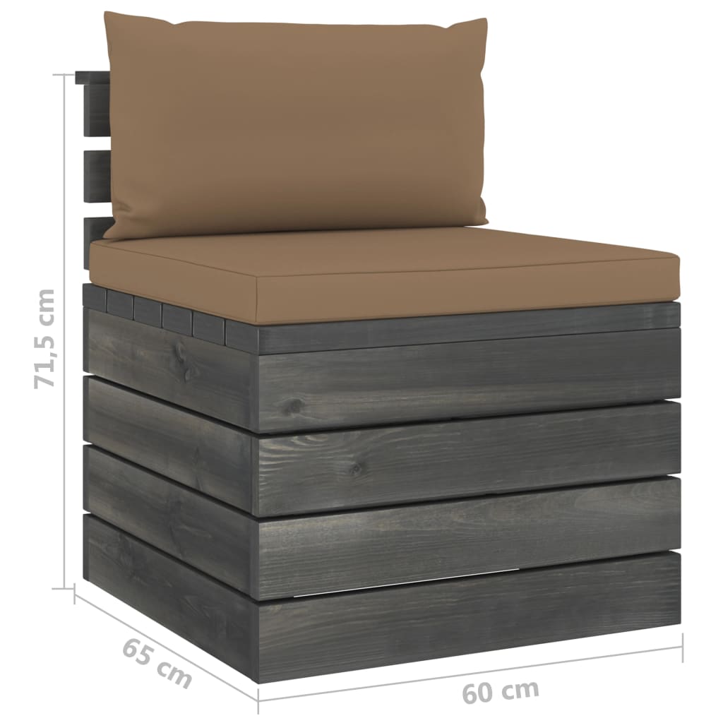 2-Delige Loungeset Met Kussens Pallet Massief Grenenhout