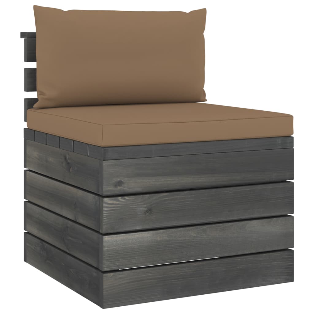 2-Delige Loungeset Met Kussens Pallet Massief Grenenhout