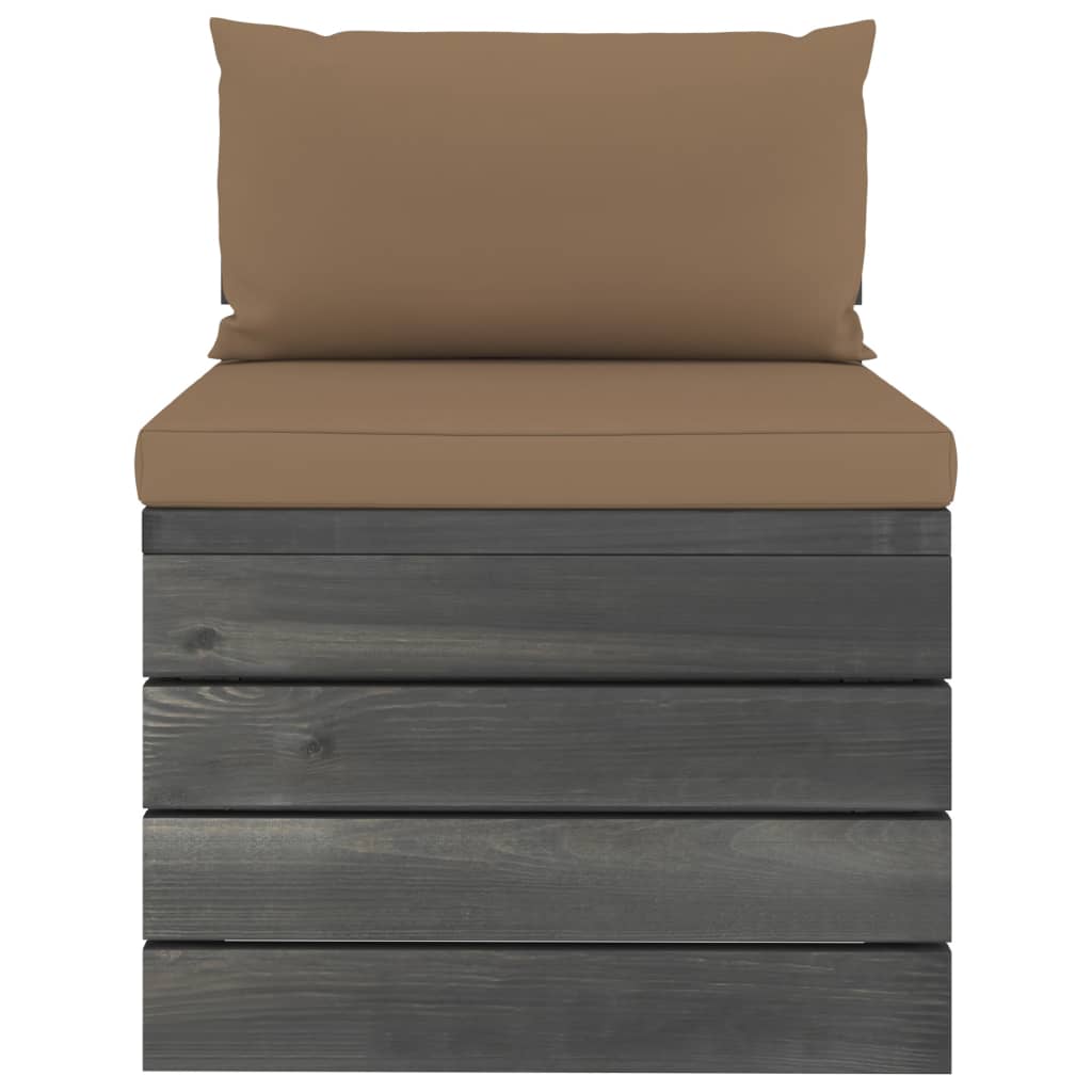 2-Delige Loungeset Met Kussens Pallet Massief Grenenhout