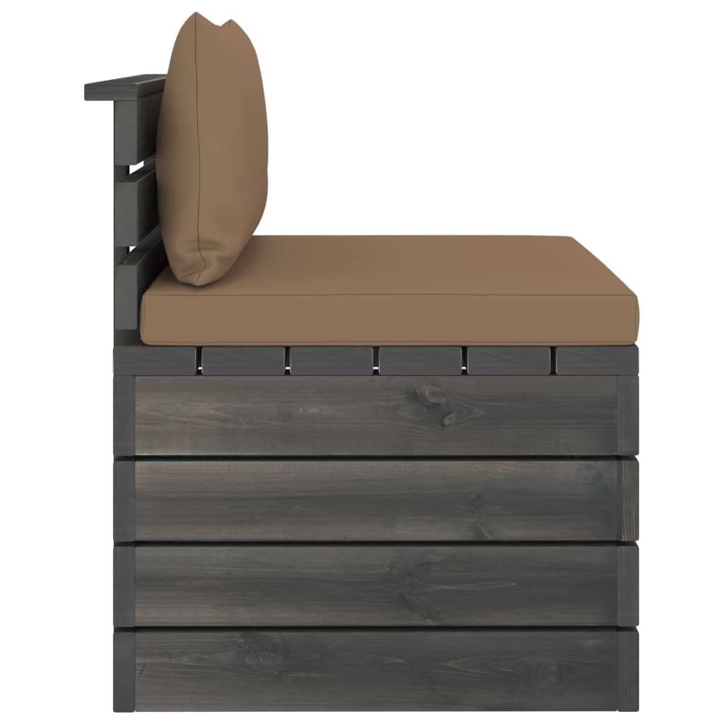 2-Delige Loungeset Met Kussens Pallet Massief Grenenhout