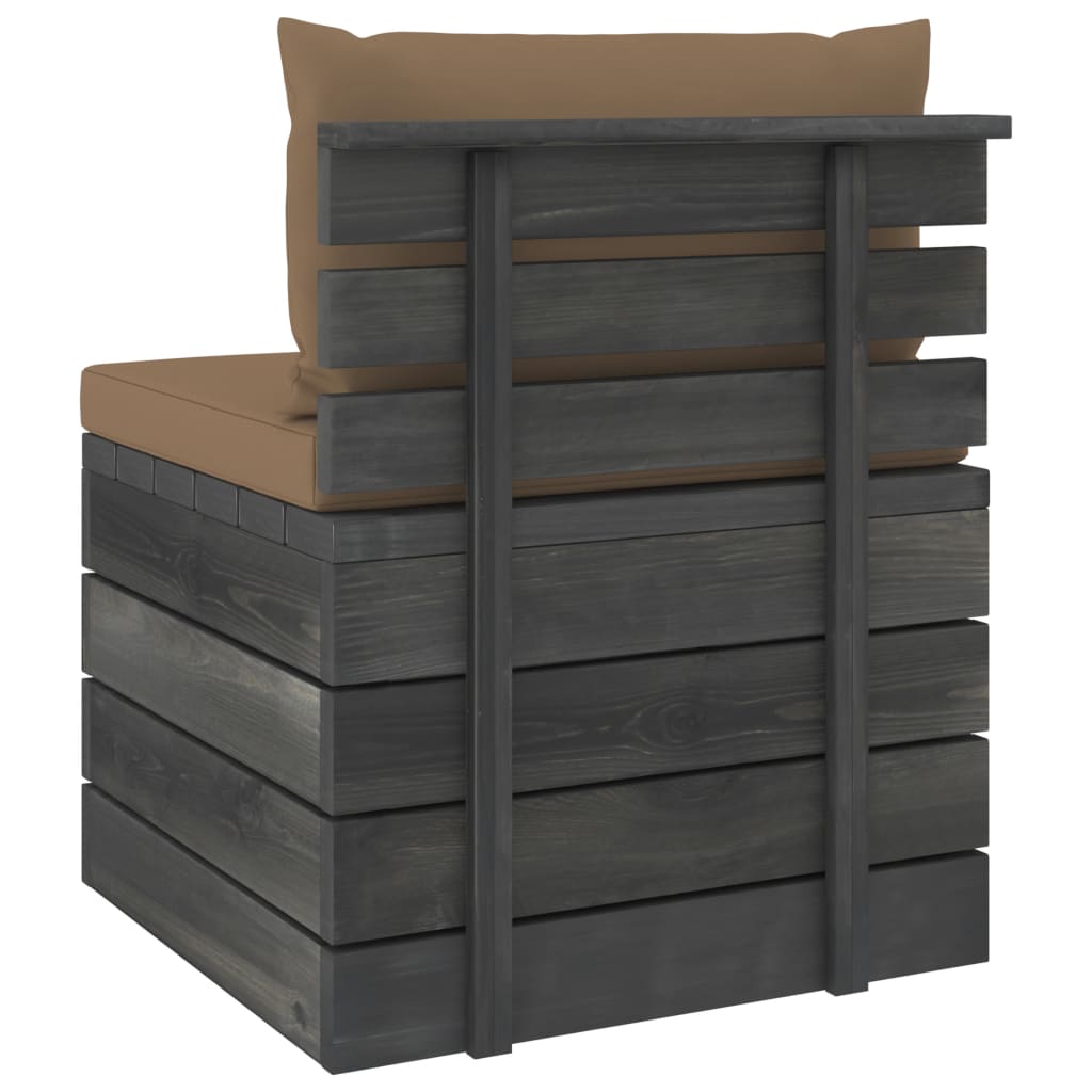 2-Delige Loungeset Met Kussens Pallet Massief Grenenhout
