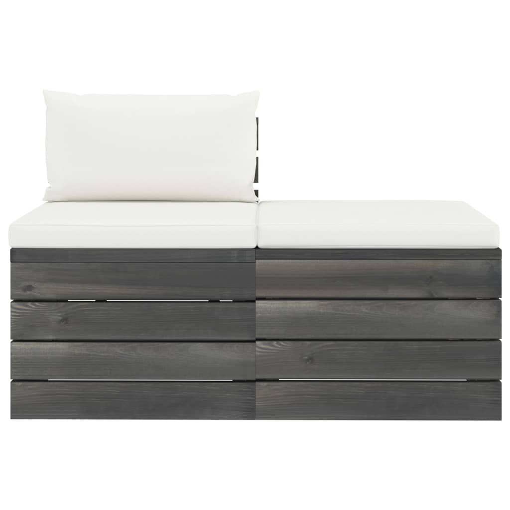 2-teiliges Lounge-Set mit Kissen und Palette aus massivem Kiefernholz