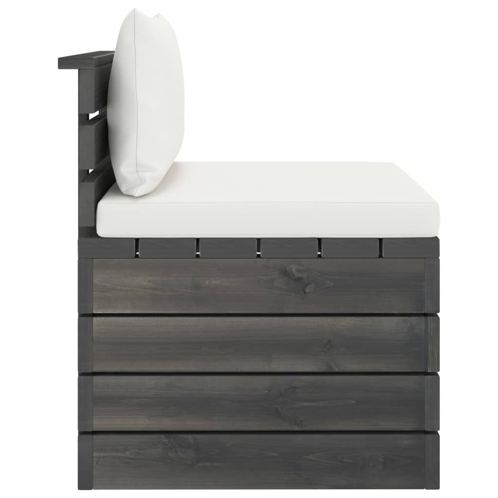 2-teiliges Lounge-Set mit Kissen und Palette aus massivem Kiefernholz