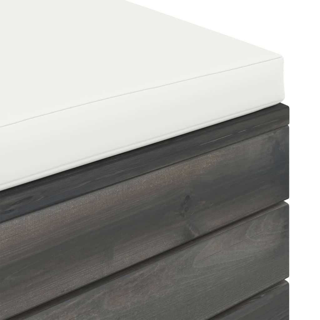 2-teiliges Lounge-Set mit Kissen und Palette aus massivem Kiefernholz