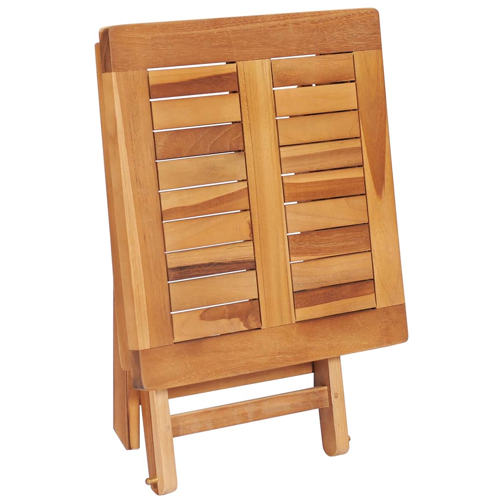 Ligbed Met Tafel En Kussen Massief Teakhout