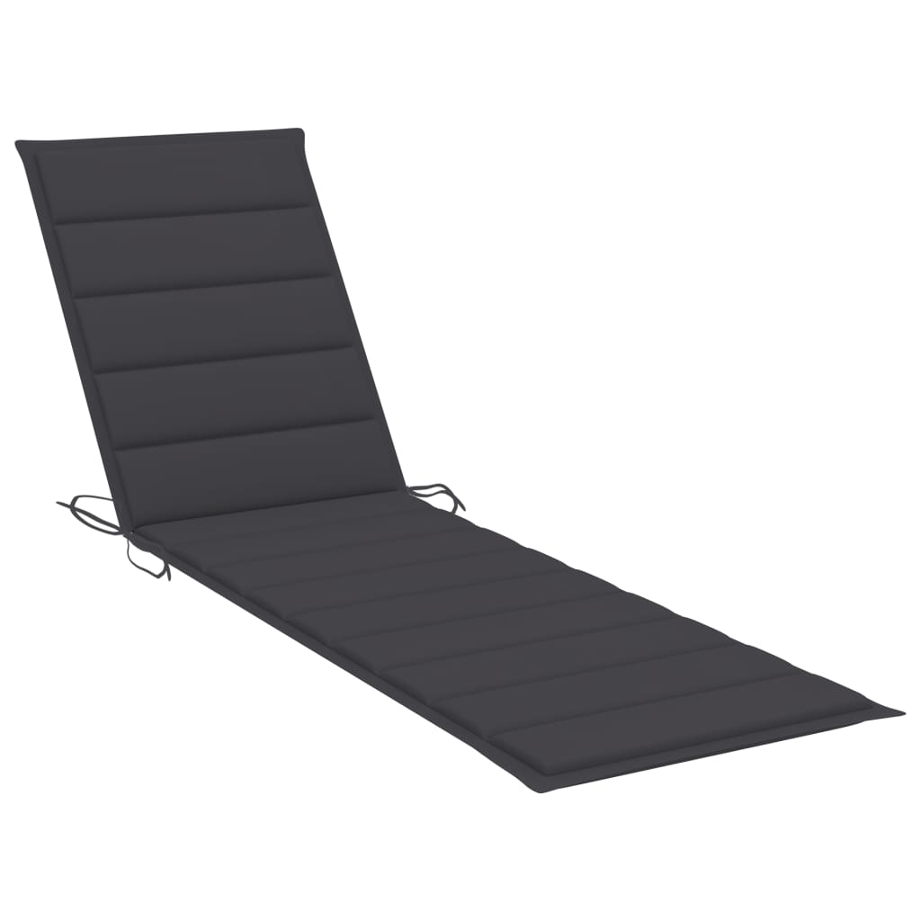 Ligbed Met Tafel En Kussen Massief Teakhout