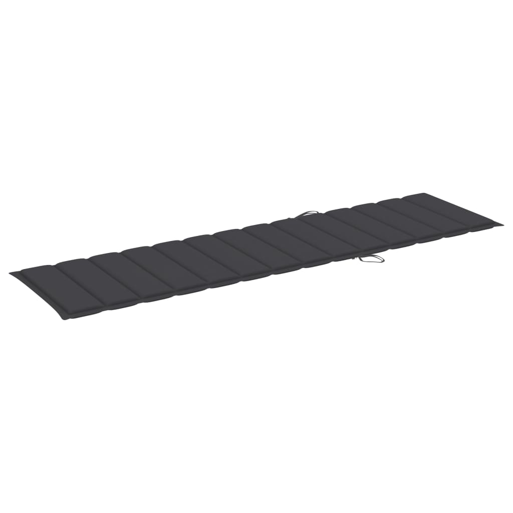 Ligbed Met Tafel En Kussen Massief Teakhout