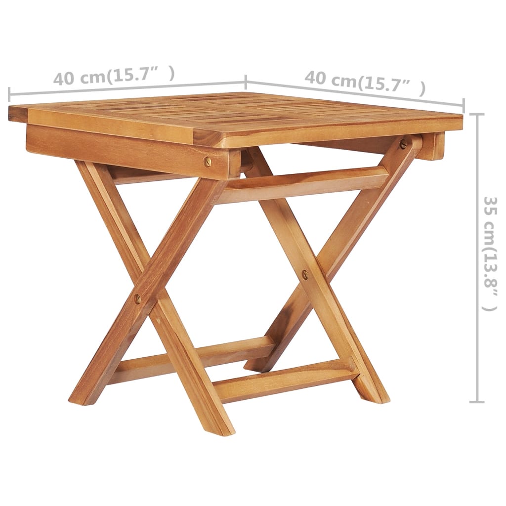 Ligbed Met Tafel En Kussen Massief Teakhout