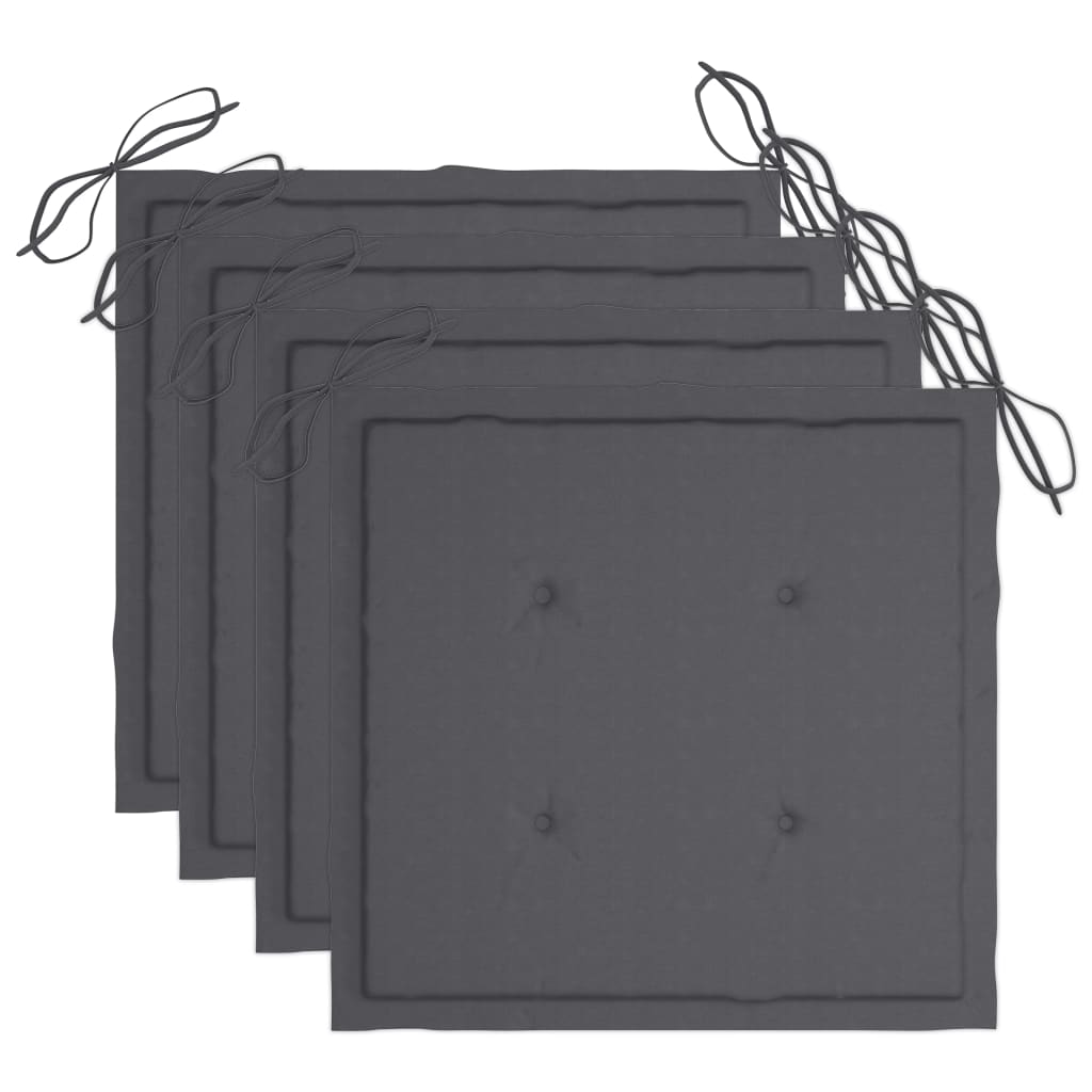 5-Delige Tuinset Inklapbaar Met Kussens Bamboe