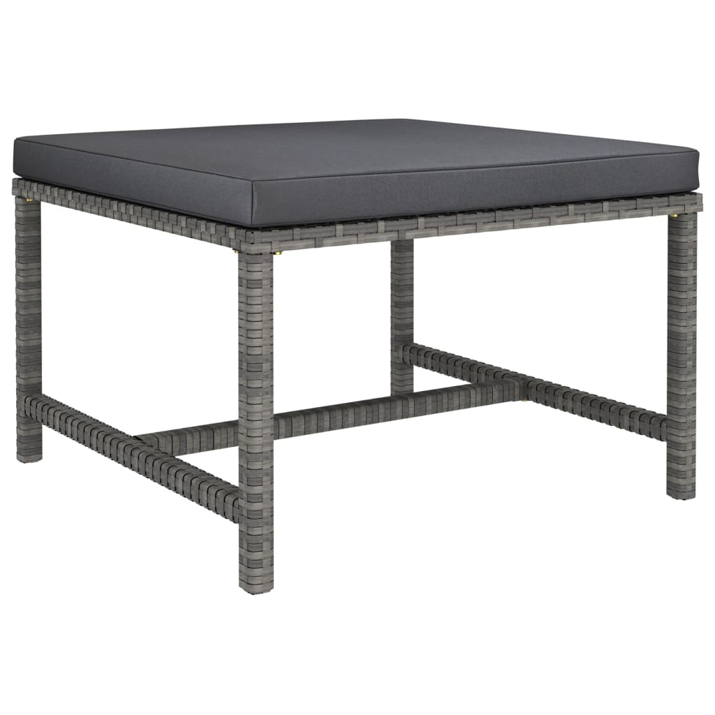 9-Delige Loungeset Met Kussens Poly Rattan Grijs
