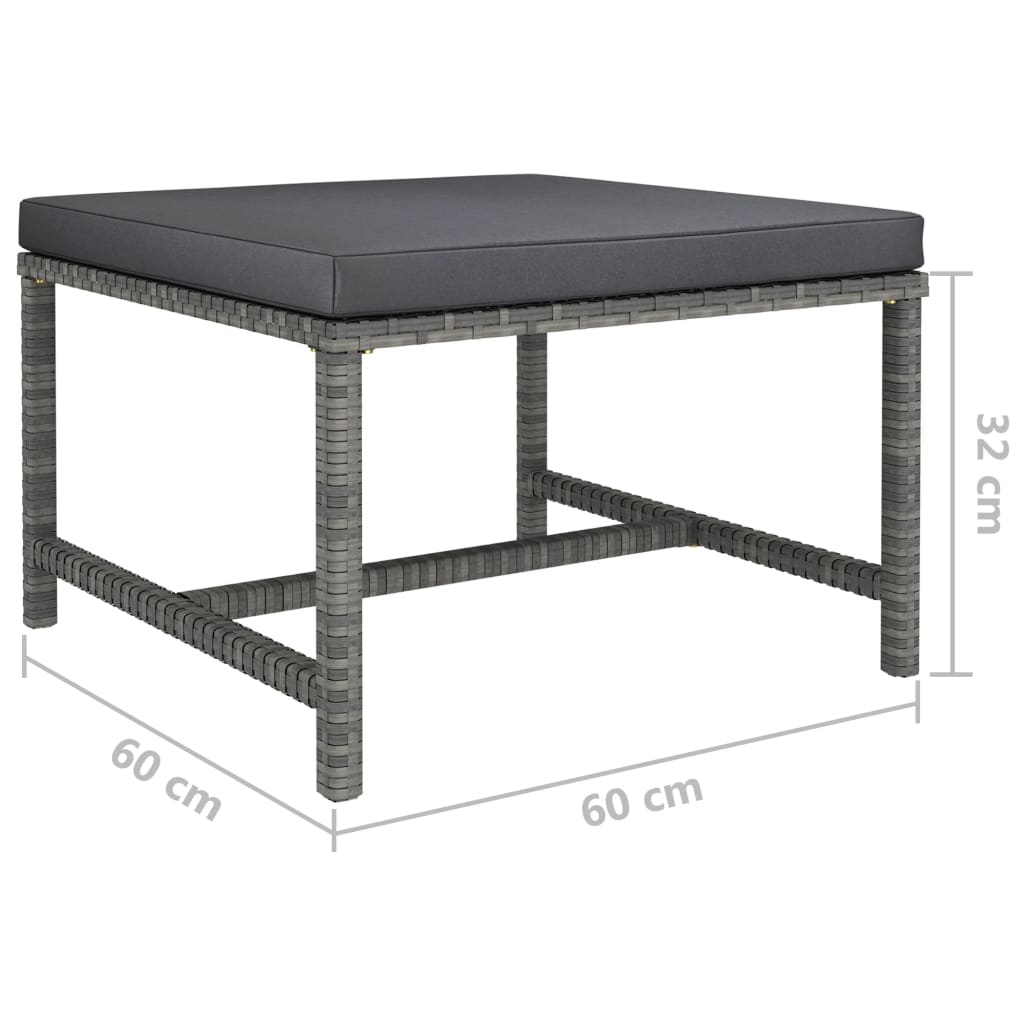 8-teiliges Lounge-Set mit Kissen Polyrattan grau