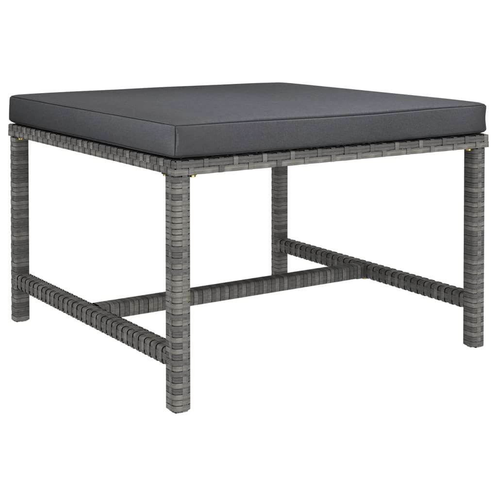 8-teiliges Lounge-Set mit Kissen Polyrattan grau